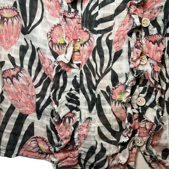 Temperley London Reef Blouse Ruffle Trim Victorian Stule Button Front Baby Top 2 - Picture 9 of 9